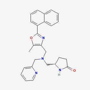 molecular formula C26H26N4O2 B4082480 (5S)-5-{[{[5-methyl-2-(1-naphthyl)-1,3-oxazol-4-yl]methyl}(2-pyridinylmethyl)amino]methyl}-2-pyrrolidinone 