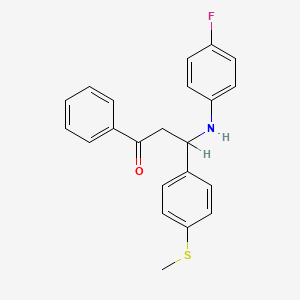 molecular formula C22H20FNOS B4082488 3-[(4-fluorophenyl)amino]-3-[4-(methylthio)phenyl]-1-phenyl-1-propanone 