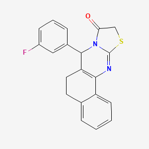 molecular formula C20H15FN2OS B4082492 7-(3-fluorophenyl)-5,7-dihydro-6H-benzo[h][1,3]thiazolo[2,3-b]quinazolin-9(10H)-one 
