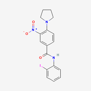 molecular formula C17H16IN3O3 B4082504 N-(2-iodophenyl)-3-nitro-4-(1-pyrrolidinyl)benzamide 