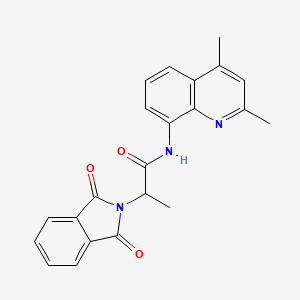 molecular formula C22H19N3O3 B4082524 N-(2,4-dimethyl-8-quinolinyl)-2-(1,3-dioxo-1,3-dihydro-2H-isoindol-2-yl)propanamide 