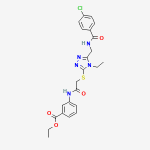 molecular formula C23H24ClN5O4S B4082531 ethyl 3-({[(5-{[(4-chlorobenzoyl)amino]methyl}-4-ethyl-4H-1,2,4-triazol-3-yl)thio]acetyl}amino)benzoate 