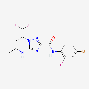 molecular formula C14H13BrF3N5O B4082539 N-(4-bromo-2-fluorophenyl)-7-(difluoromethyl)-5-methyl-4,5,6,7-tetrahydro[1,2,4]triazolo[1,5-a]pyrimidine-2-carboxamide 