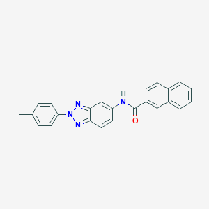 molecular formula C24H18N4O B408255 N-[2-(4-methylphenyl)benzotriazol-5-yl]naphthalene-2-carboxamide 