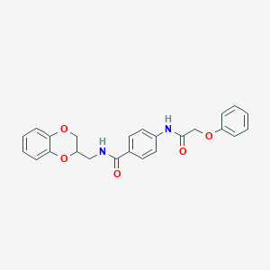 molecular formula C24H22N2O5 B4082557 N-(2,3-dihydro-1,4-benzodioxin-2-ylmethyl)-4-[(phenoxyacetyl)amino]benzamide 