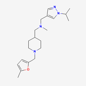 molecular formula C20H32N4O B4082562 1-(1-isopropyl-1H-pyrazol-4-yl)-N-methyl-N-({1-[(5-methyl-2-furyl)methyl]-4-piperidinyl}methyl)methanamine 