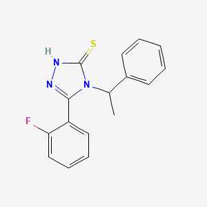 molecular formula C16H14FN3S B4082583 5-(2-fluorophenyl)-4-(1-phenylethyl)-2,4-dihydro-3H-1,2,4-triazole-3-thione 