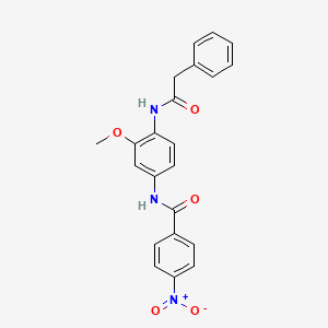 molecular formula C22H19N3O5 B4082591 N-{3-methoxy-4-[(phenylacetyl)amino]phenyl}-4-nitrobenzamide 