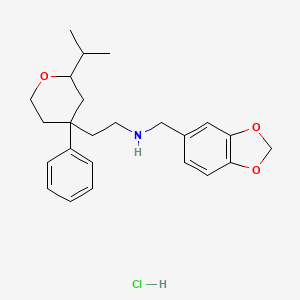 molecular formula C24H32ClNO3 B4082607 N-(1,3-benzodioxol-5-ylmethyl)-2-(2-isopropyl-4-phenyltetrahydro-2H-pyran-4-yl)ethanamine hydrochloride 