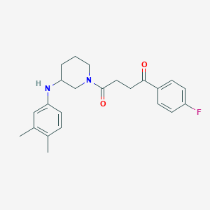 molecular formula C23H27FN2O2 B4082610 4-{3-[(3,4-dimethylphenyl)amino]-1-piperidinyl}-1-(4-fluorophenyl)-4-oxo-1-butanone 