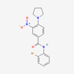 molecular formula C17H16BrN3O3 B4082616 N-(2-bromophenyl)-3-nitro-4-(1-pyrrolidinyl)benzamide 