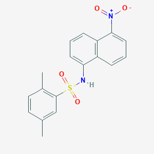 molecular formula C18H16N2O4S B4082623 2,5-dimethyl-N-(5-nitro-1-naphthyl)benzenesulfonamide 