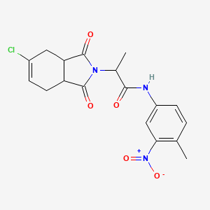 molecular formula C18H18ClN3O5 B4082626 2-(5-chloro-1,3-dioxo-1,3,3a,4,7,7a-hexahydro-2H-isoindol-2-yl)-N-(4-methyl-3-nitrophenyl)propanamide 