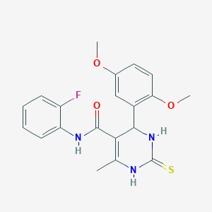 molecular formula C20H20FN3O3S B4082663 4-(2,5-dimethoxyphenyl)-N-(2-fluorophenyl)-6-methyl-2-thioxo-1,2,3,4-tetrahydro-5-pyrimidinecarboxamide 