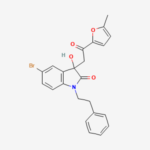 molecular formula C23H20BrNO4 B4082675 5-bromo-3-hydroxy-3-[2-(5-methyl-2-furyl)-2-oxoethyl]-1-(2-phenylethyl)-1,3-dihydro-2H-indol-2-one 