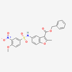 molecular formula C24H20N2O8S B4082682 benzyl 5-{[(4-methoxy-3-nitrophenyl)sulfonyl]amino}-2-methyl-1-benzofuran-3-carboxylate 