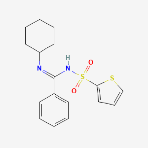 N-cyclohexyl-N'-(2-thienylsulfonyl)benzenecarboximidamide