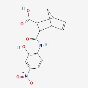 molecular formula C15H14N2O6 B4082698 3-{[(2-hydroxy-4-nitrophenyl)amino]carbonyl}bicyclo[2.2.1]hept-5-ene-2-carboxylic acid 