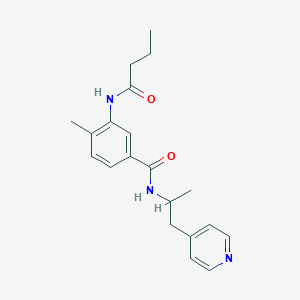 molecular formula C20H25N3O2 B4082705 3-(butyrylamino)-4-methyl-N-(1-methyl-2-pyridin-4-ylethyl)benzamide 