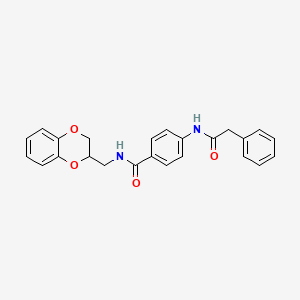 molecular formula C24H22N2O4 B4082706 N-(2,3-dihydro-1,4-benzodioxin-2-ylmethyl)-4-[(phenylacetyl)amino]benzamide 