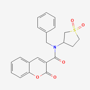 molecular formula C21H19NO5S B4082727 N-benzyl-N-(1,1-dioxidotetrahydro-3-thienyl)-2-oxo-2H-chromene-3-carboxamide 