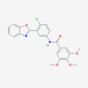 molecular formula C23H19ClN2O5 B408273 N-(3-Benzooxazol-2-yl-4-chloro-phenyl)-3,4,5-trimethoxy-benzamide 