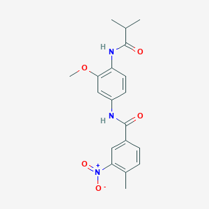 molecular formula C19H21N3O5 B4082740 N-[4-(isobutyrylamino)-3-methoxyphenyl]-4-methyl-3-nitrobenzamide 
