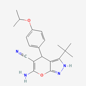 molecular formula C20H24N4O2 B4082745 6-amino-3-tert-butyl-4-(4-isopropoxyphenyl)-1,4-dihydropyrano[2,3-c]pyrazole-5-carbonitrile 
