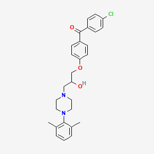 molecular formula C28H31ClN2O3 B4082749 (4-chlorophenyl)(4-{3-[4-(2,6-dimethylphenyl)-1-piperazinyl]-2-hydroxypropoxy}phenyl)methanone 