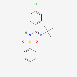 molecular formula C18H21ClN2O2S B4082756 N-(tert-butyl)-4-chloro-N'-[(4-methylphenyl)sulfonyl]benzenecarboximidamide 