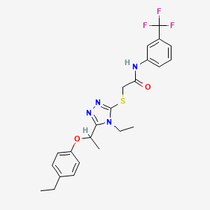 molecular formula C23H25F3N4O2S B4082777 2-({4-ethyl-5-[1-(4-ethylphenoxy)ethyl]-4H-1,2,4-triazol-3-yl}thio)-N-[3-(trifluoromethyl)phenyl]acetamide 