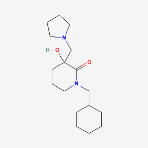 molecular formula C17H30N2O2 B4082796 1-(cyclohexylmethyl)-3-hydroxy-3-(1-pyrrolidinylmethyl)-2-piperidinone 