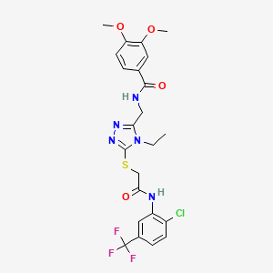 molecular formula C23H23ClF3N5O4S B4082798 N-({5-[(2-{[2-chloro-5-(trifluoromethyl)phenyl]amino}-2-oxoethyl)thio]-4-ethyl-4H-1,2,4-triazol-3-yl}methyl)-3,4-dimethoxybenzamide 