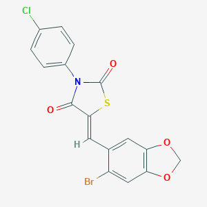 5-[(6-Bromo-1,3-benzodioxol-5-yl)methylene]-3-(4-chlorophenyl)-1,3-thiazolidine-2,4-dione