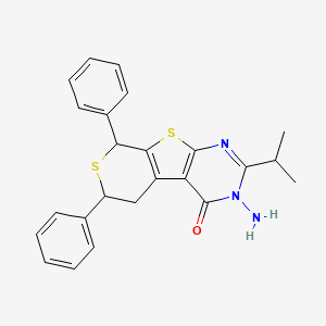 3-amino-2-isopropyl-6,8-diphenyl-3,5,6,8-tetrahydro-4H-thiopyrano[4',3':4,5]thieno[2,3-d]pyrimidin-4-one