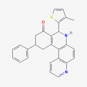 molecular formula C27H22N2OS B4082810 8-(3-methyl-2-thienyl)-11-phenyl-8,10,11,12-tetrahydrobenzo[a]-4,7-phenanthrolin-9(7H)-one 
