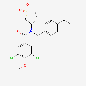 molecular formula C22H25Cl2NO4S B4082820 3,5-dichloro-N-(1,1-dioxidotetrahydro-3-thienyl)-4-ethoxy-N-(4-ethylbenzyl)benzamide 