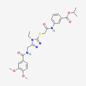 isopropyl 3-({[(5-{[(3,4-dimethoxybenzoyl)amino]methyl}-4-ethyl-4H-1,2,4-triazol-3-yl)thio]acetyl}amino)benzoate