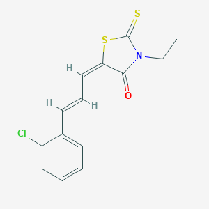 molecular formula C14H12ClNOS2 B408286 5-[3-(2-Chloro-phenyl)-allylidene]-3-ethyl-2-thioxo-thiazolidin-4-one 