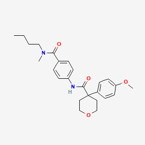 molecular formula C25H32N2O4 B4082869 N-(4-{[butyl(methyl)amino]carbonyl}phenyl)-4-(4-methoxyphenyl)tetrahydro-2H-pyran-4-carboxamide 