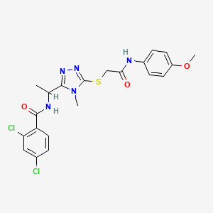 2,4-dichloro-N-{1-[5-({2-[(4-methoxyphenyl)amino]-2-oxoethyl}thio)-4-methyl-4H-1,2,4-triazol-3-yl]ethyl}benzamide