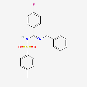 molecular formula C21H19FN2O2S B4082896 N-benzyl-4-fluoro-N'-[(4-methylphenyl)sulfonyl]benzenecarboximidamide 