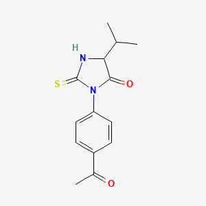 molecular formula C14H16N2O2S B4082903 3-(4-acetylphenyl)-5-isopropyl-2-mercapto-3,5-dihydro-4H-imidazol-4-one 