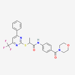 molecular formula C25H23F3N4O3S B4082908 N-[4-(4-morpholinylcarbonyl)phenyl]-2-{[4-phenyl-6-(trifluoromethyl)-2-pyrimidinyl]thio}propanamide 