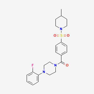 molecular formula C23H28FN3O3S B4082916 1-(2-fluorophenyl)-4-{4-[(4-methyl-1-piperidinyl)sulfonyl]benzoyl}piperazine 