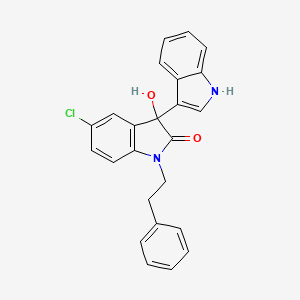 molecular formula C24H19ClN2O2 B4082927 5'-chloro-3'-hydroxy-1'-(2-phenylethyl)-1',3'-dihydro-1H,2'H-3,3'-biindol-2'-one 