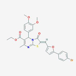 ethyl 2-{[5-(4-bromophenyl)-2-furyl]methylene}-5-(3,4-dimethoxyphenyl)-7-methyl-3-oxo-2,3-dihydro-5H-[1,3]thiazolo[3,2-a]pyrimidine-6-carboxylate