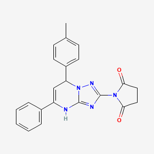 molecular formula C22H19N5O2 B4082942 1-[7-(4-methylphenyl)-5-phenyl-4,7-dihydro[1,2,4]triazolo[1,5-a]pyrimidin-2-yl]-2,5-pyrrolidinedione 