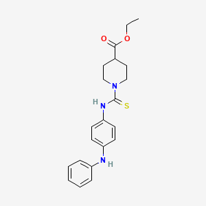 molecular formula C21H25N3O2S B4082947 ethyl 1-{[(4-anilinophenyl)amino]carbonothioyl}-4-piperidinecarboxylate 