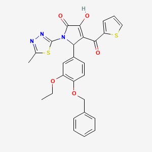 molecular formula C27H23N3O5S2 B4082953 5-[4-(benzyloxy)-3-ethoxyphenyl]-3-hydroxy-1-(5-methyl-1,3,4-thiadiazol-2-yl)-4-(2-thienylcarbonyl)-1,5-dihydro-2H-pyrrol-2-one 